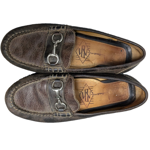 Martin Dingman Horse Bit Loafers Men 10.5 Pebbled Leather Old Money Quiet Luxury main image 9